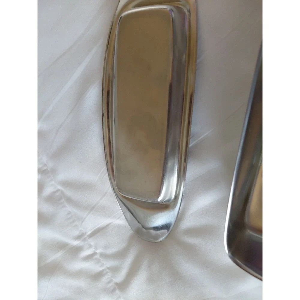 Vintage 1960's Stainless Steel Butter Dish German MCM Stamped NICE